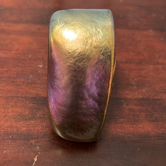 Iridescent Art Glass Angel Cupid Heart Paperweight Signed Robert Held Dated 1998 - Picture 8 of 9